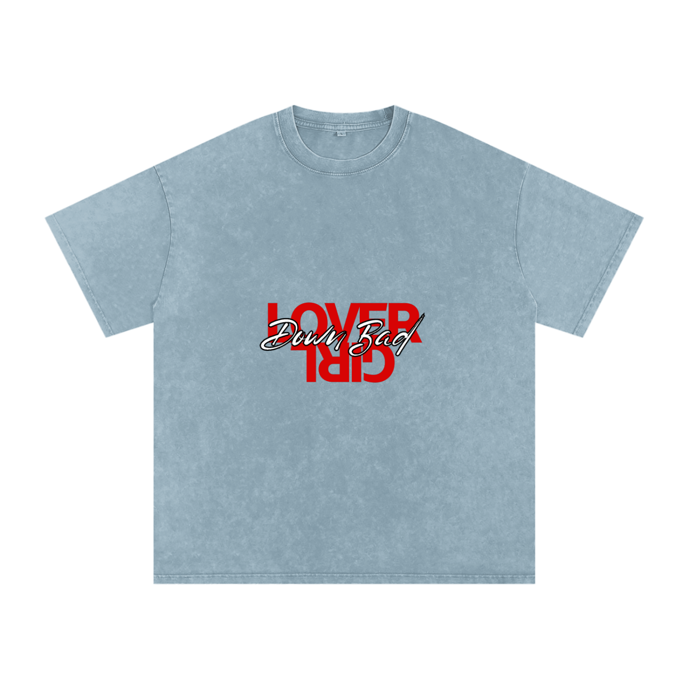 Lover Girl Down Bad- Snow Washed Oversized T